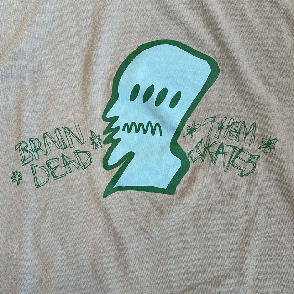 Men's Brain Dead Graphic Tshirt in Grey/Green, Size XL